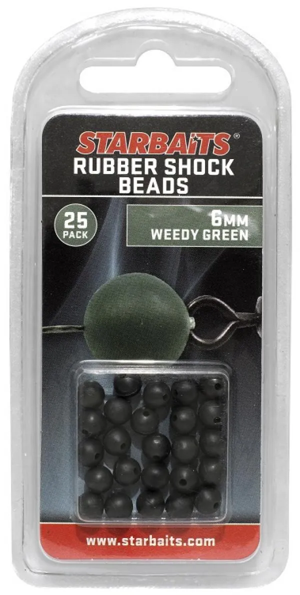 Rubber Shock Beads 6mm zöld (gumi gyöngy) 25db
