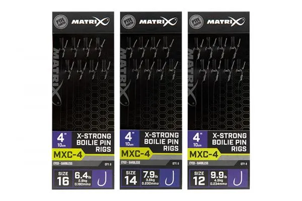 Matrix MXC-4 4” X-Strong Boilie Pin Rigs MXC-4 Size 14 Bar...