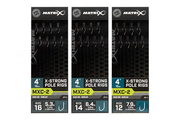 Matrix MXC-2 4” Pole Rigs MXC-2 Size 16 Barbless / 0.165mm...