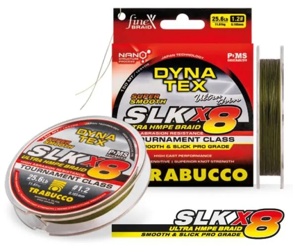 Trabucco Dyna-Tex Slk X8 SS 150 m 0,128 mm sötétzöld fonot...