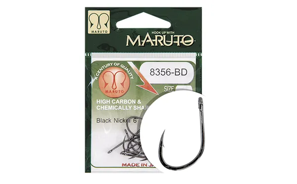 MARUTO HOROG 8356-BD CARP HOOKS BARBED FORGED STRAIGHT EYE HC  BLACK NICKEL 8
