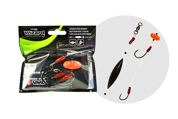 WIZARD MONSTER UPOSE PRO MONO BOTTOM RIG 30G 9/0+11/0 ROUN...