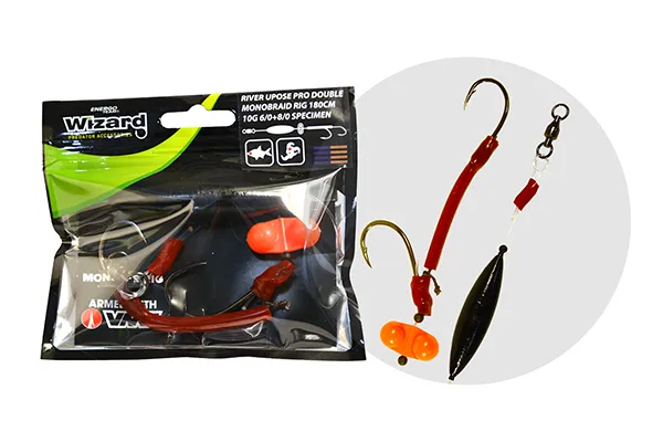 WIZARD MONSTER RIVER UPOSE PRO DOUBLE MONOBRAID RIG 30G 9/...