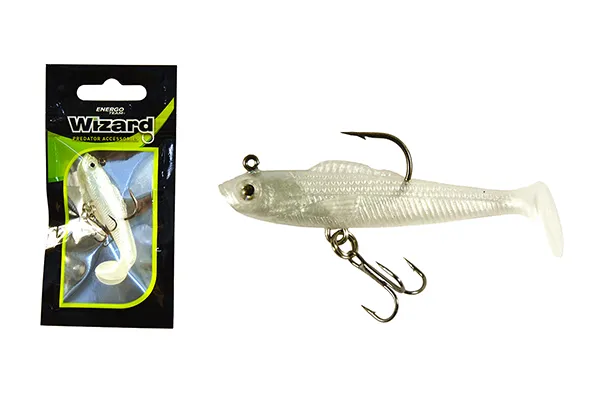 WIZARD SWIMBAIT PADDLE SHAD 3 INCH WHITE RED