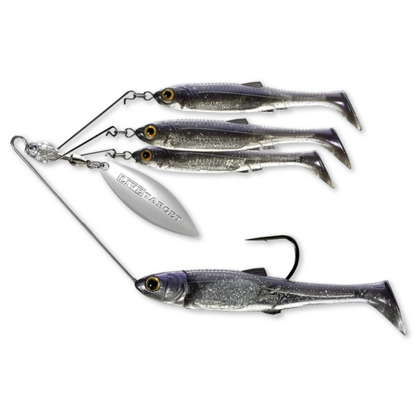 LIVETARGET MINNOW SPINNER RIG PURPLE PEARL/SILVER SMALL 7 ...