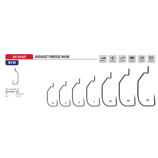 MUSTAD ASSAULT FINESSE TITANX 2 8DB/CS