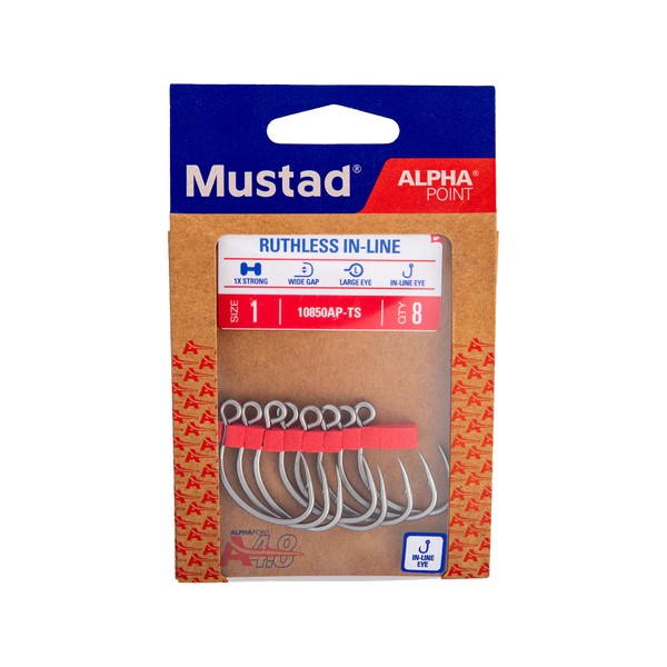 MUSTAD RUTHLESS IN-LINE TITAN STEEL 6/0 10DB/CSOMAG