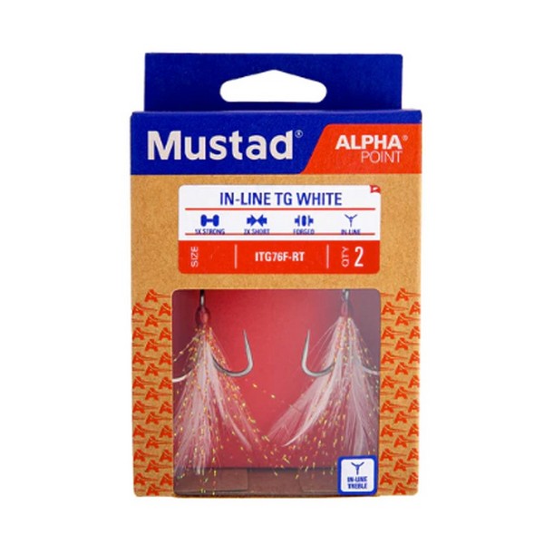 MUSTAD IN-LINE TRIPLE GRIP, RED TINSEL, 4 2DB/CSOMAG