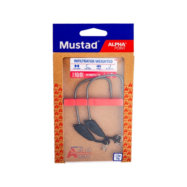 MUSTAD INFILTRATOR WEIGHTED, 2/0, 3G 3DB/CSOMAG