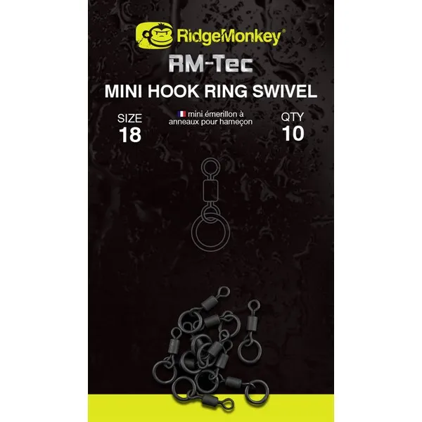 RIDGEMONKEY RM-TEC MINI HOOK RING SWIVEL MIKRO KARIKÁS FOR...
