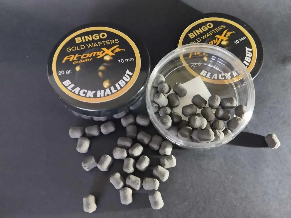 ATOMIX 20G 10MM BINGÓ GOLD WAFTERS BLACK HALIBUT