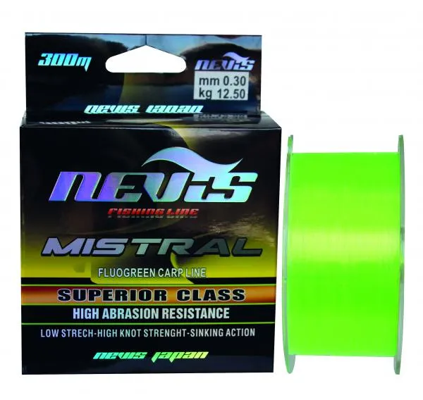 Nevis Mistral Fluo Green monofil zsinór 300m 0.20mm