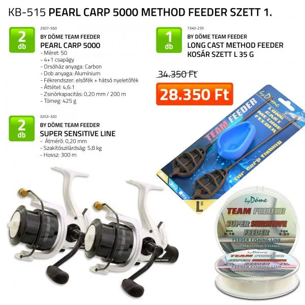 Nevis Pearl Carp 5000 Method Feeder nyeletőfékes orsó szet...