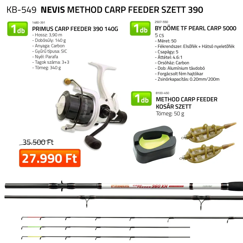Nevis Method Carp 390cm feeder szett