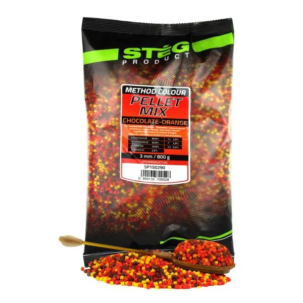 Stég Pellet Mix 800g 3mm Csoki-Narancs