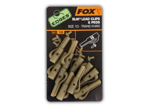 Fox EDGES Slik Lead Clip + Pegs - Size 10 Khaki biztonsági...