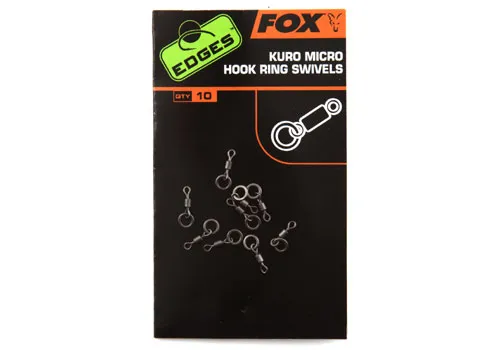 Fox EDGES Kuro Micro Hook Ring Swivels - x 10 forgó