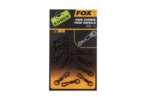 Fox Edges Kwik change hook swivels size 10 x 10  Forgókapo...