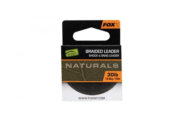 Fox Naturals Braided Leader x20M 50lb/22.7kg Fonott előkez...