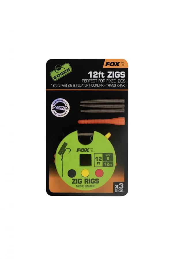 Fox Edges Zig Rig 8 - 12lb 12ft x 3 szerelék