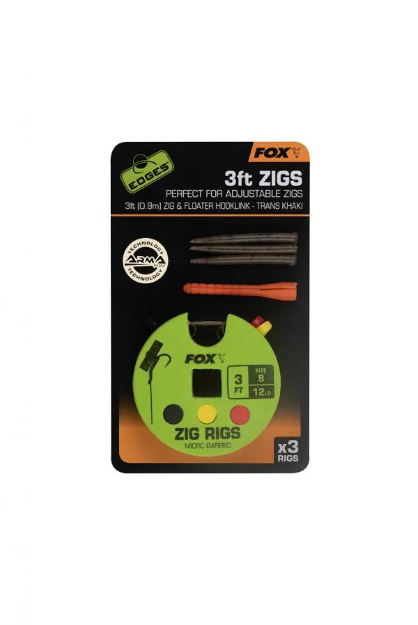 Fox Edges Zig Rig 8 - 12lb 3ft x 3 szerelék