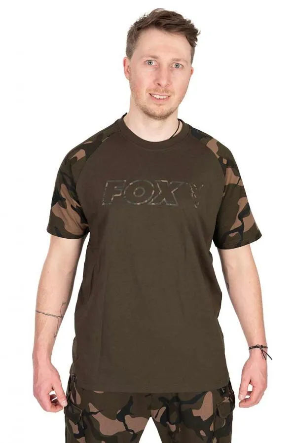 khaki / Camo Outline T - large