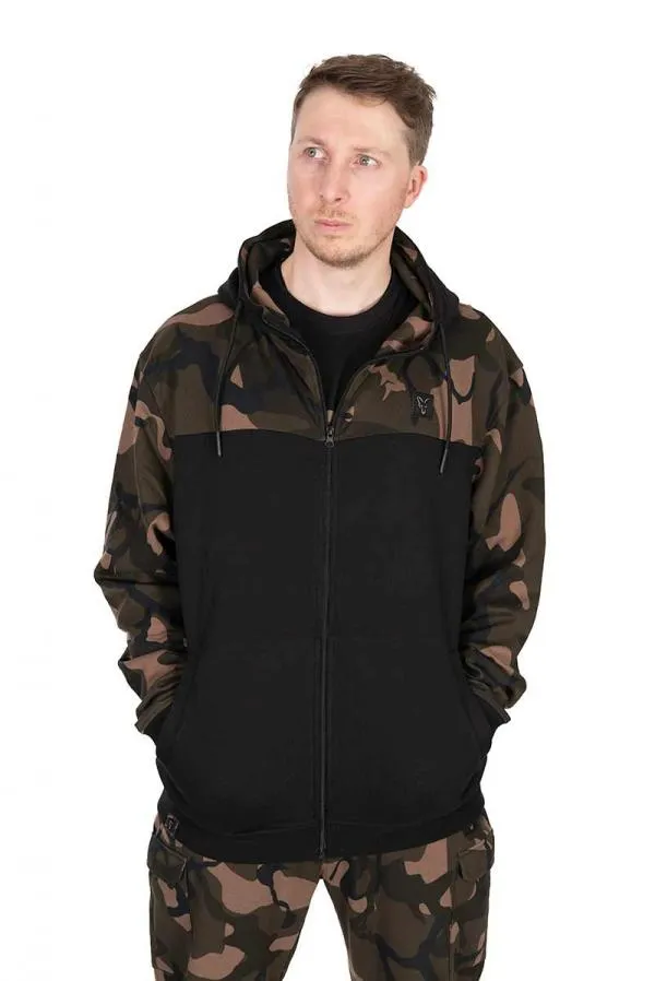 LW BLack / Camo Split Zip Hoody XXL