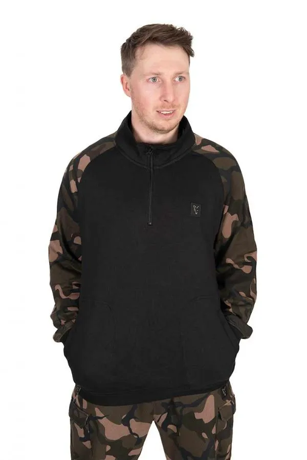 LW Black / Camo qtr zip LARGE