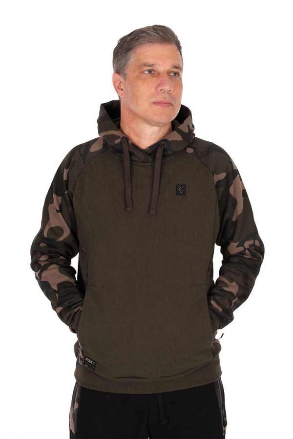 Khaki  / Camo pullover premium 310 hoodie - S