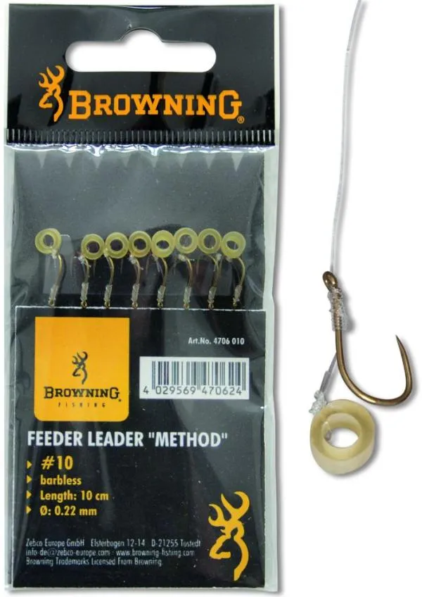 Browning #10 Feeder Method Előkötött horog pellet gyűrűvel...