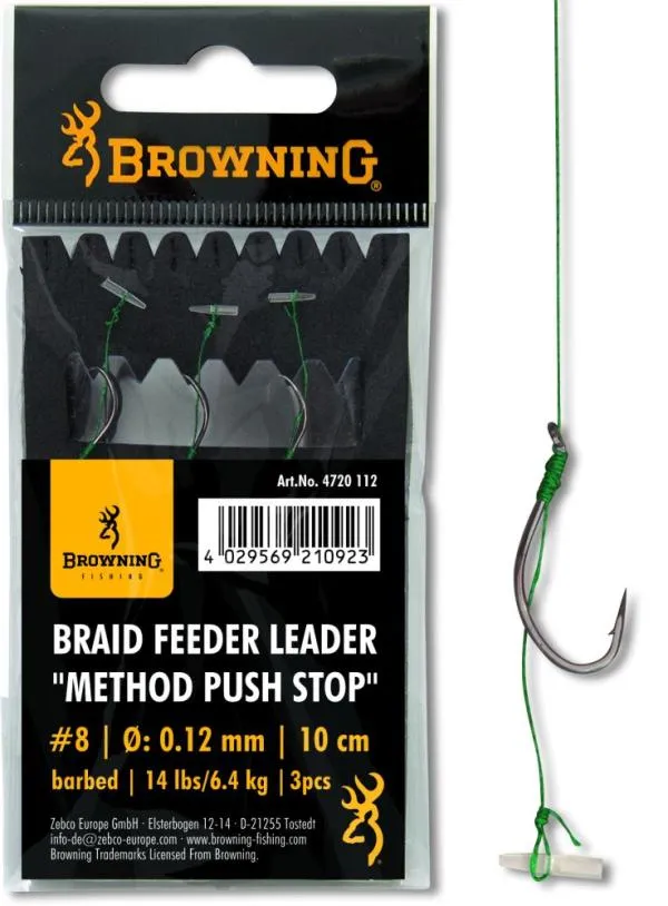 #4 Browning Braid Feeder Leader Method Push Stop bronz 7,3...