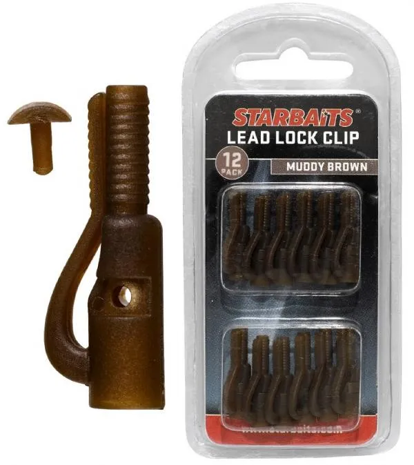 Lead Lock Clip barna (biztonsági ólomkapocs) 12db