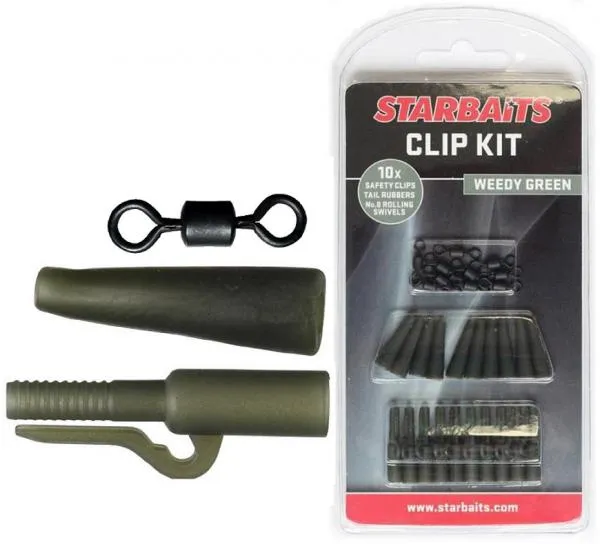 Clip Kit Set ólomkapocs gumiharanggal (10db) zöld