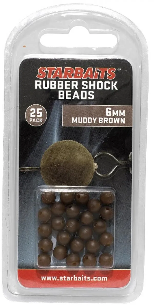 Rubber Shock Beads 6mm barna (gumi gyöngy) 25db