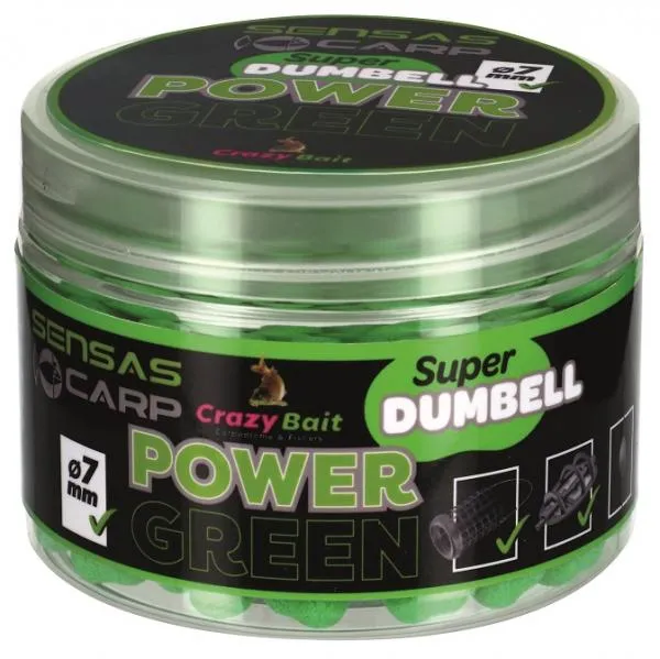 Sensas Dumbell Power Green (fokhagyma) 7mm 80g Csalizó Pel...