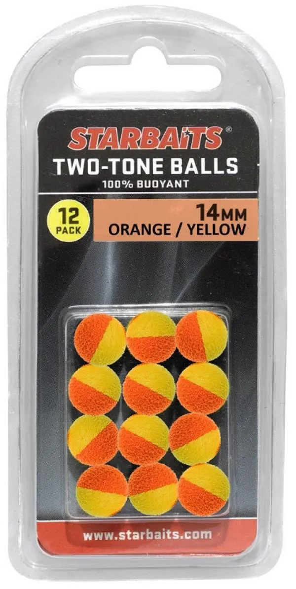 Starbaits Two Tones Balls 10mm narancs/sárga 12db lebegő g...