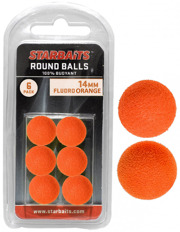 Starbaits Round Balls 14mm narancssárga 6db lebegő golyó...