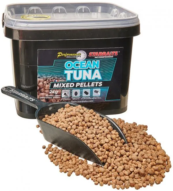STARBAITS Ocean Tuna Pellet Mixed 2kg, Etető Pellet 