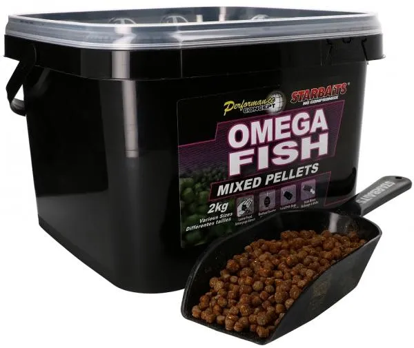 STARBAITS Omega Fish Pellet Mix 2kg, Etető Pellet 