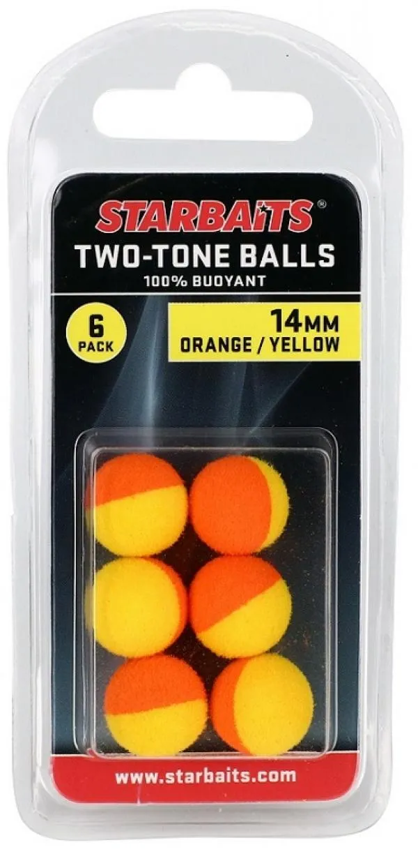 Starbaits Two Tones Balls 14mm narancs/sárga 6db lebegő go...