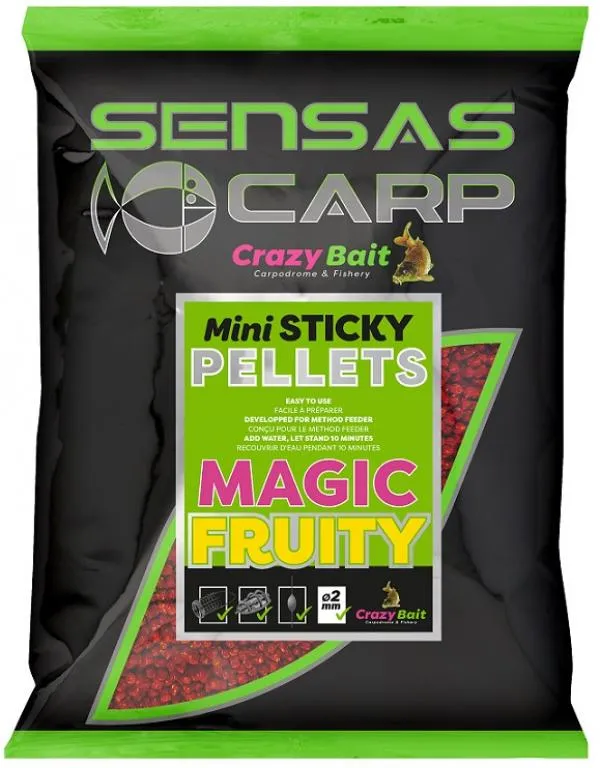 Sensas Mini Sticky Magic Fruity (gyümölcs) 700g Etető Pell...