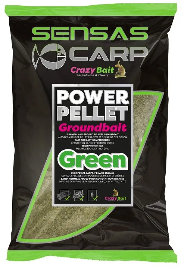 Sensas UK Big Bag Power Pellet Green 2kg etetőanyag 