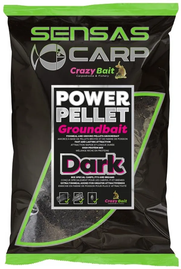 Sensas UK Big Bag Power Pellet Dark 2kg etetőanyag 