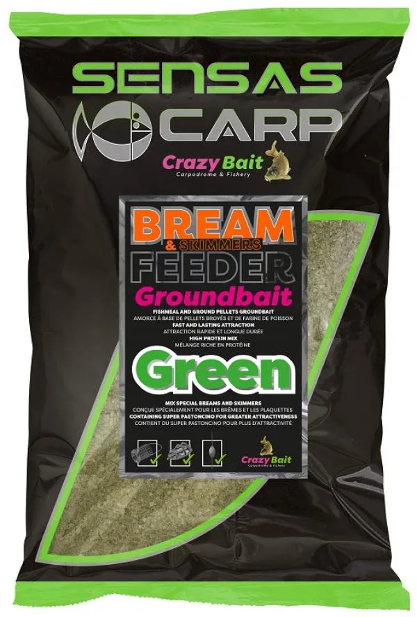 Sensas UK Big Bag Bream Feeder Green 2kg etetőanyag 