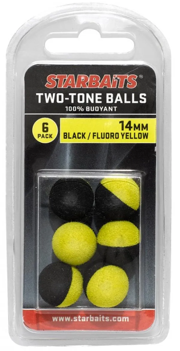 Starbaits Two Tones Balls 14mm fekete/sárga) 6db lebegő go...