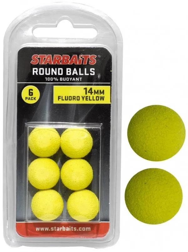 Starbaits Round Balls 14mm sárga 6db lebegő golyó