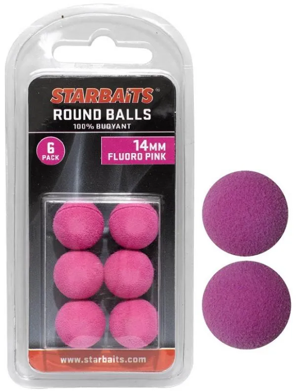 Starbaits Round Balls 14mm rózsaszín 6db lebegő golyó