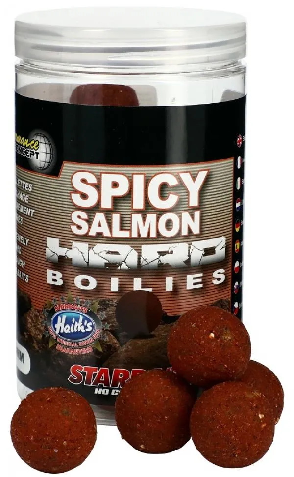Starbaits Spicy Salmon Hard Boilies 24mm 200g horog bojli