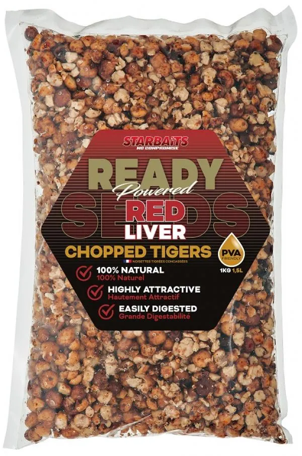 Starbaits Ready Seeds Red Liver Chopped Tiger 1kg tigrismo...