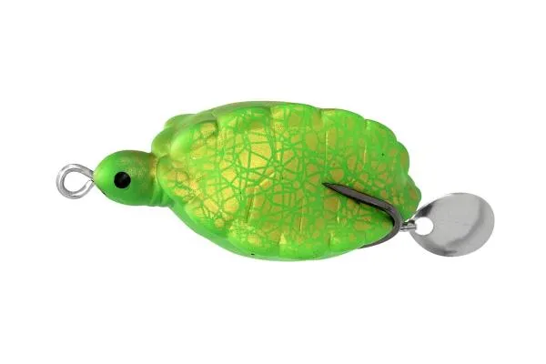 PZ Tortuga teknőcutánzat, 5 cm, 11 g, zöld, arany